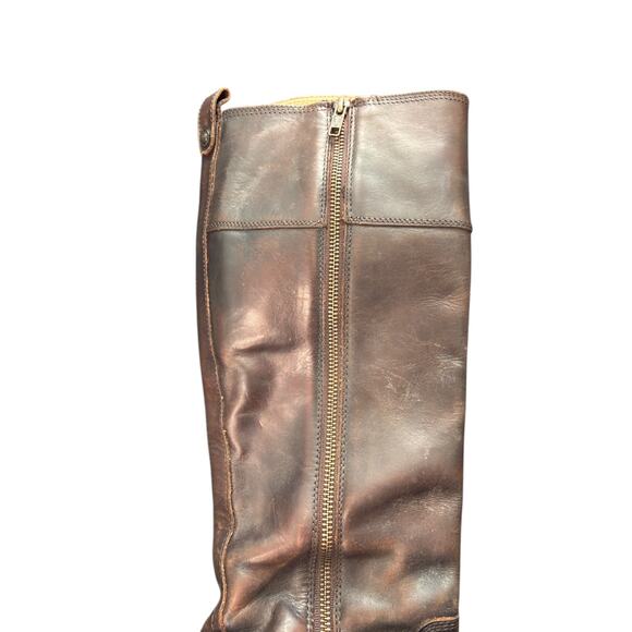 Frye Brown Zip Up Melissa Button Leather Harness Equestrian Riding Boots Size 9 - Picture 5 of 9